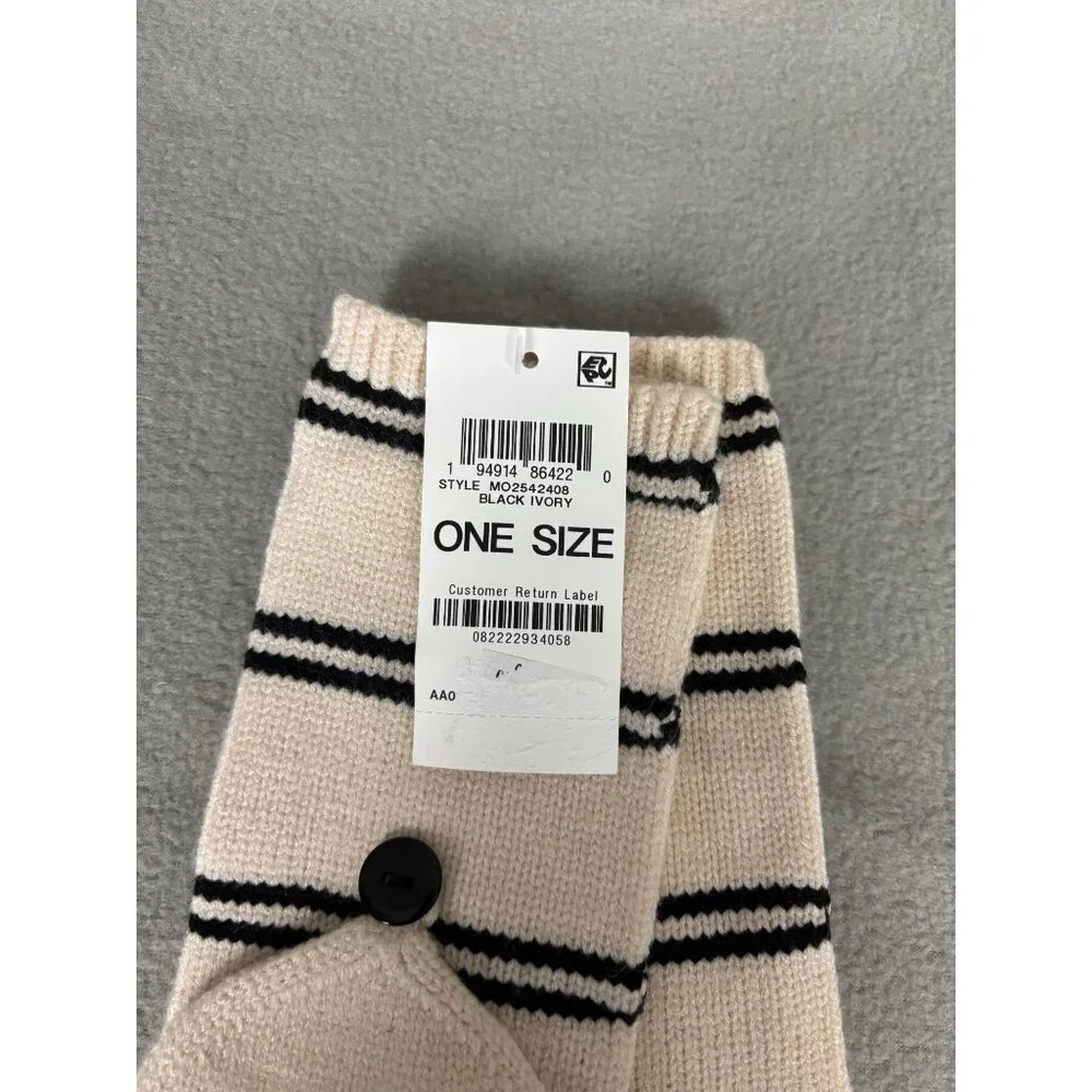 On 34th Womens Convertible Knit Striped Mittens Gloves Multicolor One Size NWT's